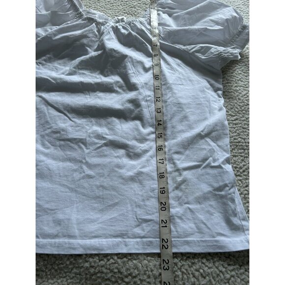 J.Crew Top Womens Short Sleeve Woven Mix Tie-Back Shirt White Size S - Picture 10 of 10